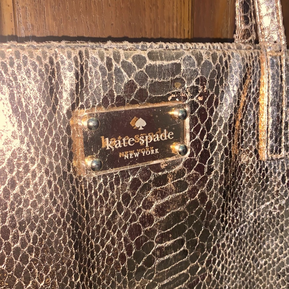 🌹⭐️ KATE SPADE Rose Gold Snake Shopper Tote